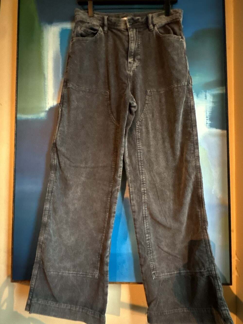 BDG Corduroy Double Knee Carpenter Pants in Washed Black